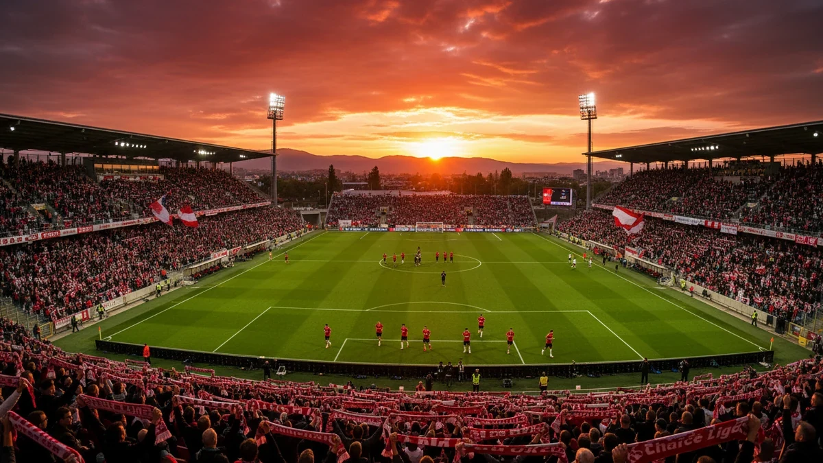 Chance Liga – fotbalový stadion plný fanoušků během ligového zápasu