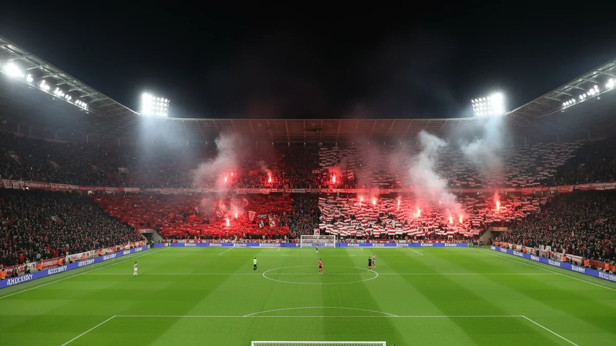 Fotbalové derby Sparta Slavia – vášnivá atmosféra na stadionu s pyrotechnikou a fanoušky
