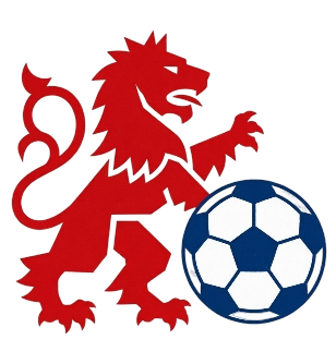 Logo image. A minimalist Czech lion holding or standing next to a soccer ball.